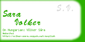 sara volker business card